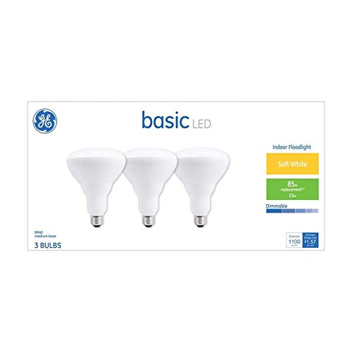 GE Basic 3-Pack 85 W Equivalent Dimmable 2700K Warm White R40 LED Light Fixture Light Bulbs 46309