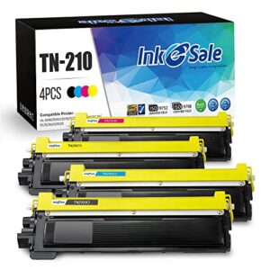 ink e-sale compatible toner cartridge replacement for brother tn210 tn-210(kcmy, 4-pack), use for brother hl-3040cn hl-3045cn hl-3070cw hl-3075cw mfc-9010cn mfc-9120cn mfc-9125cn mfc-9320cw mfc-9325cw