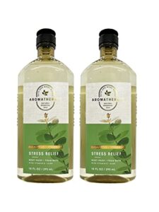 bath and body works 2 pack aromatherapy stress relief eucalyptus & spearmint shower gel. 10 oz.