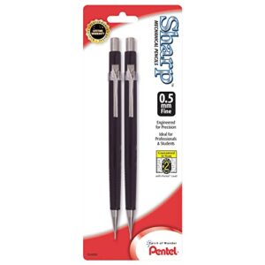 pentel® automatic sharp™ mechanical pencils, 0.5 mm, black, pack of 2