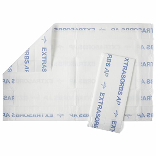 Medline White Absorbent Polymer Extrasorbs Air-Permeable Disposable DryPads (Pack of 70).