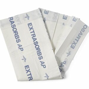 Medline White Absorbent Polymer Extrasorbs Air-Permeable Disposable DryPads (Pack of 70).