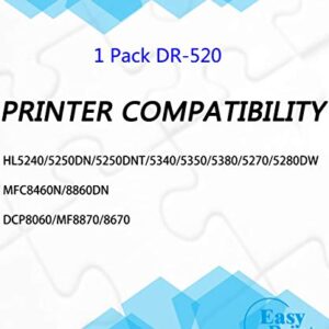 (1-Pack, Drum Unit) Compatible DR-520 DR-620 Imaging Drum Unit High Yield Used for Brother HL-5240 HL-5250DN HL-5340D HL-5370DW MFC-8890DW MFC-8460N DCP-8060 DCP-8065DN Printer, by EasyPrint