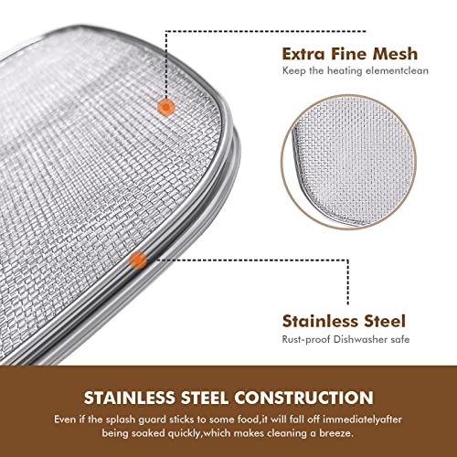 Stainless Steel Splatter Shield for Ninja Foodi AG301, Air Fryer Accessories for Ninja Foodi 5-in-1 Indoor Grill, Replacement Parts Splatter Screen for Ninja Foodi AG300, AG300C,AG301C, AG302, AG400