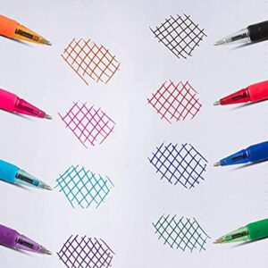 Pentel RSVP Medium Point Pens - Ballpoint - 1.0 mm - Clear Barrel - Assorted Ink Colors, Pack Of 16