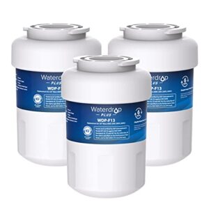 waterdrop plus mwf refrigerator water filter nsf401&53&42 replacement for ge® mwf, hdx fmg-1, mwfp, mwfa, pl-100, wfc1201, rwf0600a, pc75009, rwf1060, 197d6321p006, kenmore 469991, 3 filters