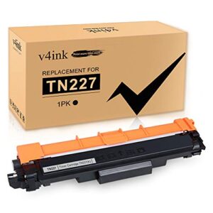 v4ink compatible toner cartridge replacement for brother tn223 tn227bk tn227 black toner cartridge for use with brother mfc-l3770cdw mfc-l3750cdw mfc-l3710cw hl-l3290cdw hl-l3230cdw printer 1 pack