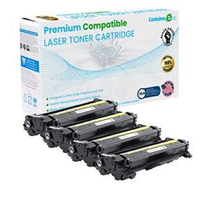 compatible toner cartridge for brother tn760 tn730, works with hl-l2350dw hl-l2395dw hl-l2390dw hl-l2370dw mfc-l2750dw mfc-l2710dw dcp-l2550dw, high yield usa manufactured (black,4 pack)