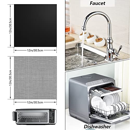 3PCS Air Fryer Oven Liners and 3PCS Mesh Grill Mats Compatible with Ninja Foodi SP101 SP201 SP301, 12inch Reusable Liner for Bottom of Oven and Non-Stick Air Fryer Toaster Oven Mat for Oven, Microwave
