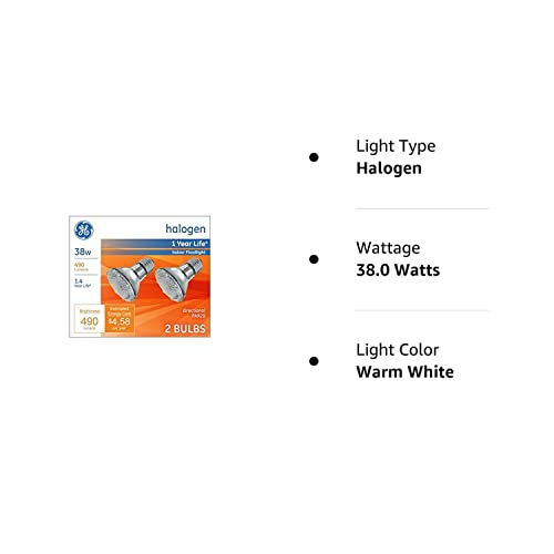 GE Classic 2-Pack 38-Watt Dimmable Warm White Par20 Flood Halogen Appliance Light Bulbs