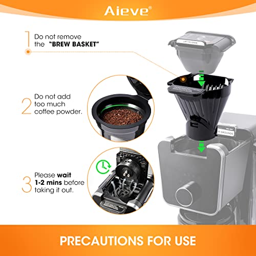 AIEVE 2 Pack Reusable Coffee Pods Compatible with Ninja Dual Brew Coffee Maker, Reusable Coffee Filters K Cup for Ninja Coffee Maker CFP201 CFP301 Dual Brew Pro