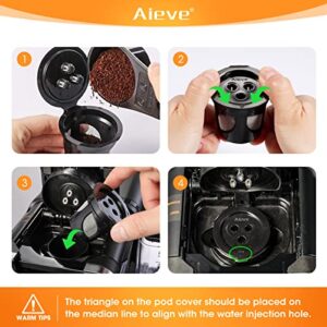 AIEVE 2 Pack Reusable Coffee Pods Compatible with Ninja Dual Brew Coffee Maker, Reusable Coffee Filters K Cup for Ninja Coffee Maker CFP201 CFP301 Dual Brew Pro