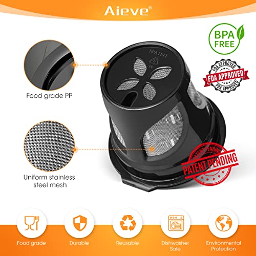 AIEVE 2 Pack Reusable Coffee Pods Compatible with Ninja Dual Brew Coffee Maker, Reusable Coffee Filters K Cup for Ninja Coffee Maker CFP201 CFP301 Dual Brew Pro