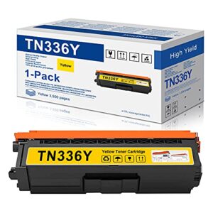 mitocolor compatible 1 yellow tn-336y tn-336 tn336 toner cartridge replacement for brother tn336y hl-l8250cdn l8350cdw/cdwt mfc-l8600cdw l8650cdw dcp-9050cdn l8450cdw printer toner, 3500 page yield