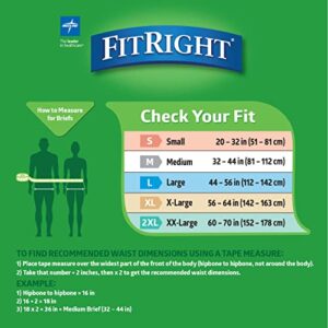 FitRight OptiFit Extra+ Adult Diapers with leak stop guards, Disposable Incontinence Briefs with Tabs, Moderate Absorbency, Large, 44"-56", 20 Count (Pack of 4)