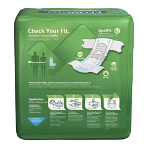 FitRight OptiFit Extra+ Adult Diapers with leak stop guards, Disposable Incontinence Briefs with Tabs, Moderate Absorbency, Large, 44"-56", 20 Count (Pack of 4)