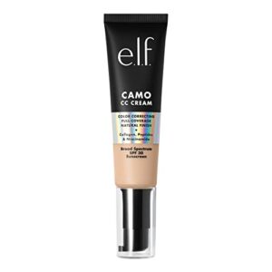 e.l.f. camo cc cream, color-correcting full coverage foundation with spf 30, creates a natural finish, vegan & cruelty-free, fair 120 n, 1.05 oz