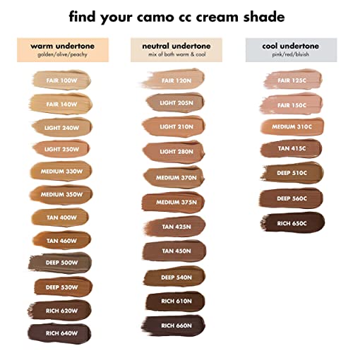 e.l.f. Camo CC Cream, Color-Correcting Full Coverage Foundation With SPF 30, Creates A Natural Finish, Vegan & Cruelty-Free, Fair 120 N, 1.05 Oz