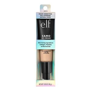 e.l.f. Camo CC Cream, Color-Correcting Full Coverage Foundation With SPF 30, Creates A Natural Finish, Vegan & Cruelty-Free, Fair 120 N, 1.05 Oz