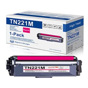 compatible 1-pack tn221m magenta toner cartridge replacement for brother tn 221 tn-221m mfc-9130cw hl-3170cdw mfc-9340cdw hl-3140cw hl-3180cdw mfc-9330cdw printer toner