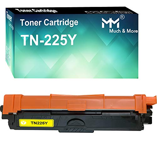 (1-Pack, Yellow) Much&More Compatible Toner Cartridge Replacement for Brother TN-225Y TN-225 TN225 Used for HL-3140CW 3150CDW 3170CDW MFC-9130CW DCP-9022CDW