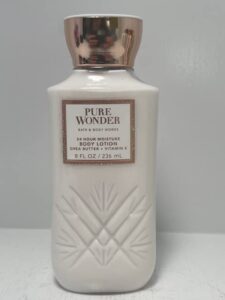 bath and body works pure wonder 24 hour moisture body lotion 8 ounce decorative faceted bottle