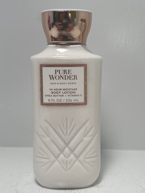 Bath and Body Works Pure Wonder 24 Hour Moisture Body Lotion 8 Ounce Decorative Faceted Bottle