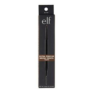 e.l.f., Ultra Precise Brow Pencil, Creamy, Micro-Slim, Precise, Defines, Creates Full, Natural-Looking Brows, Tames and Combs Brow Hair, Taupe, 0.002 Oz