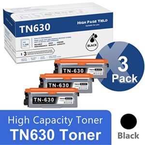 (1,500 pages) tn-630 tn630 toner cartridge | saouot compatible replacement for brother tn630 high yield toner cartridge black hl-l2360dw l2380dw mfc-l2707dw dcp-l2540dw l2520dw series | 3 pack