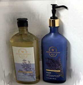 bath & body works aromatherapy sleep – lavender + vanilla body lotion, 6.5 fl oz + body wash & foam bath, 10 fl oz