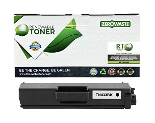 Renewable Toner Compatible Toner Cartridge Replacement for Brother TN433 TN-433BK HL and MFC Multifunction HL-L8260 HL-L8360 HL-L9310 MFC-L8610 MFC-L8900