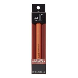 e.l.f. No Budge Shadow Stick, Longwear, Smudge-Proof Metallic Eyeshadow, Copper Chic, 0.056 Oz (1.6g)