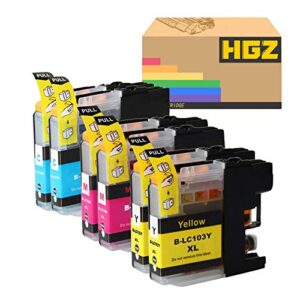 hgz 6 color compatible ink cartridge replacement for lc103 compatible with mfc j870dw j450dw j470dw j650dw j4410dw j4510dw j4710dw j6720 (2c+2m+2y)