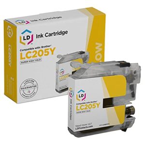 ld compatible ink cartridge printer replacement for brother lc205y super high yield (yellow)