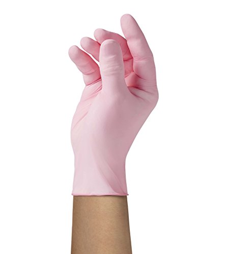 Medline Generation Pink Nitrile Exam Gloves, Disposable, Powder-Free, Pink, Large, Box of 250