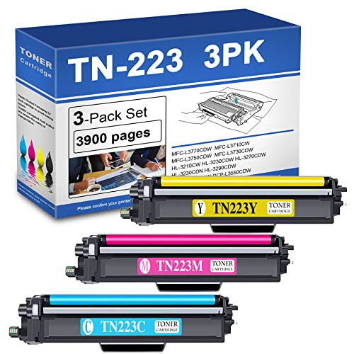 TN223 Compatible TN223C TN223M TN223Y Toner Cartridge Replacement for Brother MFC-L3770CDW MFC-L3710CW Printer Toner (1C+1Y+1M).