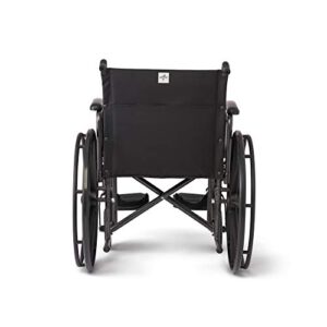 Medline Strong and Sturdy Wheelchair with Desk-Length Arms and Swing-Away Leg Rests for Easy Transfers, 16” Seat