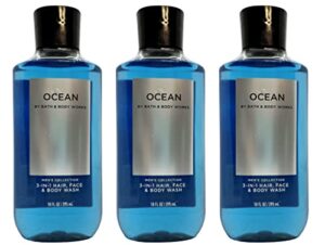 lot of 3 bath and body works ocean signature collection 2 in 1 hair shampoo body wash for men 10 fl oz