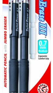 Pentel Twist-Erase III Automatic Pencil with 2 Eraser Refills, 0.7mm, Assorted Barrels, 2 Pack (QE517BP2-K6)