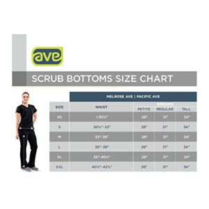 ave Women’s Medical Scrub Pants, Pacific ave, Slimming Straight Leg Style Scrub Pant, Cargo Pockets, Great for Nurses, Black, X-Small Petite