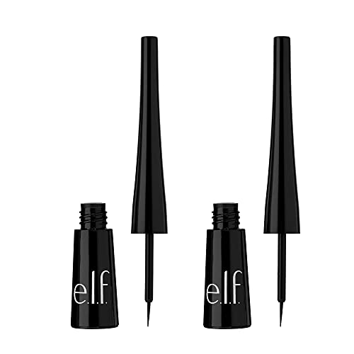 e.l.f. Expert Liquid Liner 2-Pack, High-Pigmented, Extra-Fine Liquid Eyeliner For Precise Definition, Long-Lasting, Vegan & Cruelty-Free, Jet Black