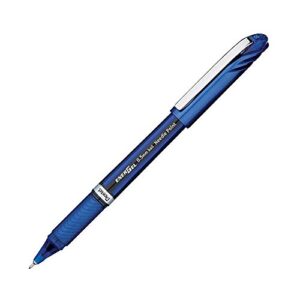 pentel energel nv gel ink pen, (0.5mm), fine point capped, needle tip, blue ink, box of 12 (bln25-c)