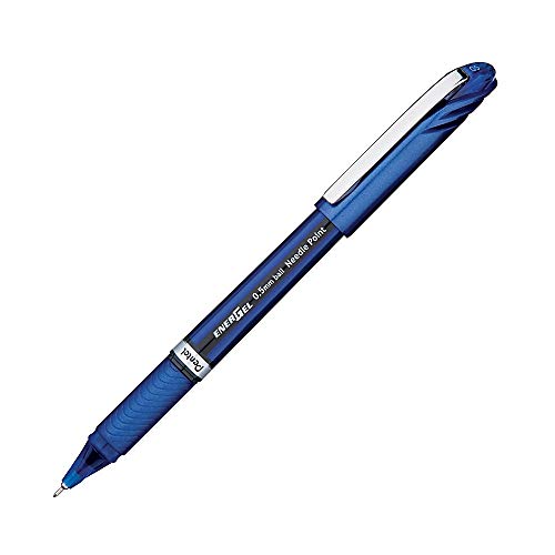 Pentel EnerGel NV Gel Ink Pen, (0.5mm), Fine Point Capped, Needle Tip, Blue Ink, Box of 12 (BLN25-C)