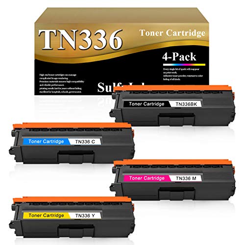 Compatible TN336 TN-336 Toner Cartridge (BK/C/M/Y, 4-Pack) Replacement for HL-L8350CDWT L9200CDW MFC-L8600CDW L8650CDW DCP-9270CDN L8450CDW L8400CDN Laser Printer.