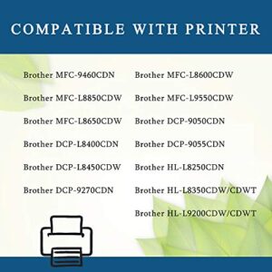 Compatible TN336 TN-336 Toner Cartridge (BK/C/M/Y, 4-Pack) Replacement for HL-L8350CDWT L9200CDW MFC-L8600CDW L8650CDW DCP-9270CDN L8450CDW L8400CDN Laser Printer.