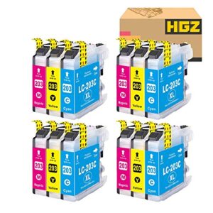 hgz 12 pack color replacement for lc203xl work with mfc-j480dw mfc-j885dw mfc-j485dw mfc-j880dw mfc-j680dw mfc-j4420dw mfc-j4620dw mfc-j460dw mfc-j5620dw mfc-j5720dw j5520dw j4320dw