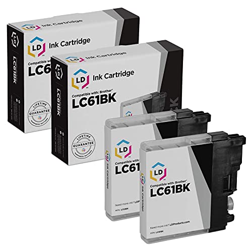 LD Products Compatible Ink Cartridge Replacement for Brother LC61BK (Black, 2-Pack)