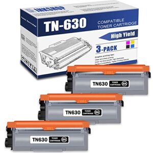 tn630 compatible tn-630 black toner cartridge replacement for brother tn-630 hl-l2300d hl-l2305w mfc-l2680w mfc-l2685dw dcp-l2520dw dcp-l2540dw toner.(3 pack)