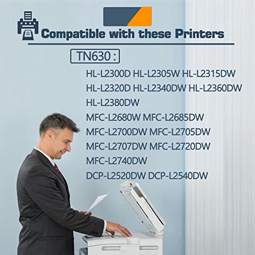 TN630 Compatible TN-630 Black Toner Cartridge Replacement for Brother TN-630 HL-L2300D HL-L2305W MFC-L2680W MFC-L2685DW DCP-L2520DW DCP-L2540DW Toner.(3 Pack)