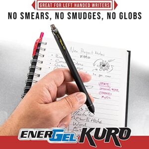 Pentel Energel 0.7 Kuro Gel Pen - Medium Line - 12 Pack Of 6 Black & 6 Blue